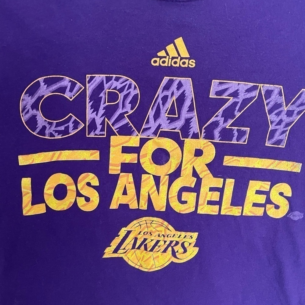 ADIDAS “CRAZY FOR LAKERS” NBA Graphic t-shirt -8 - Picture 2 of 5